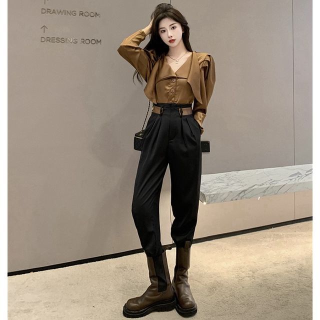 High Waist Tapered Dress Pants