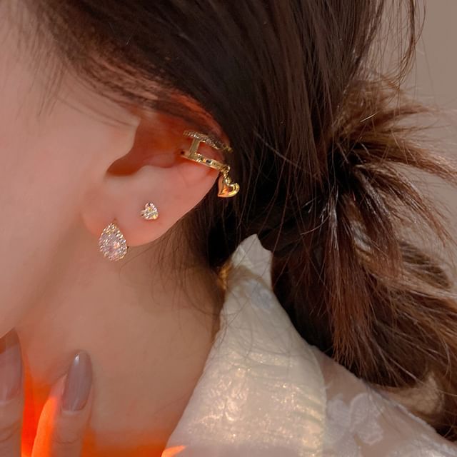 Seirios-Rhinestone Huggie Earring