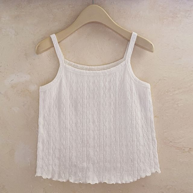 Glotto-Plain Frilled Hem Camisole Top