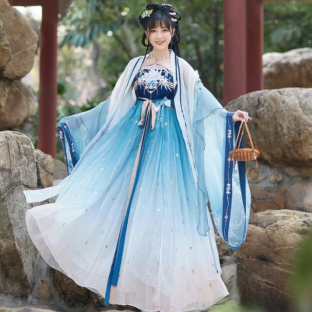 blue and white chinese dress Halter Top Blue & White Porcelain Pattern Chinese Style Evening Dress Blue / 6XL