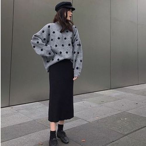 Polka dot skirt clearance jumper