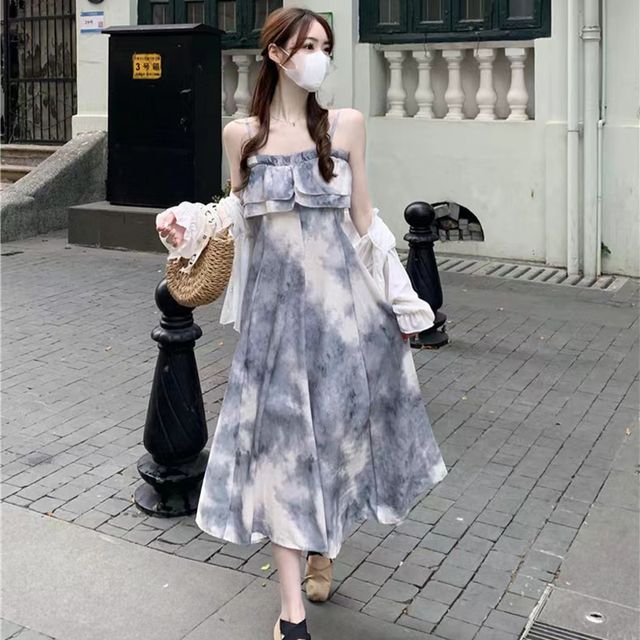 white christmas dresses Tie Dye Sleeveless Midi Dress – Gringo Fairtrade main image 1