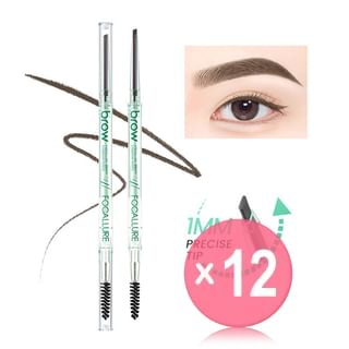 FOCALLURE - 2 in 1 Eyebrow Pencil - 4 Colors (x12) (Bulk Box)