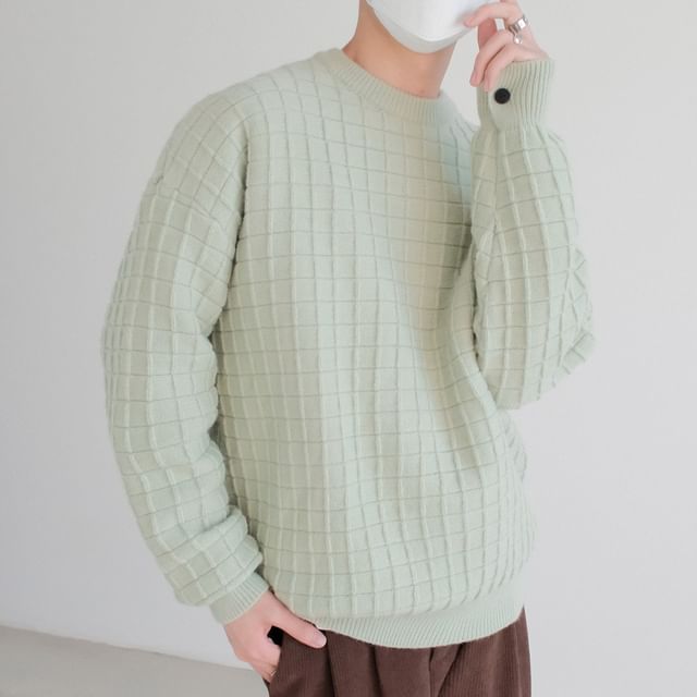 DAZO Studios-Crew Neck Plain Oversized Sweater