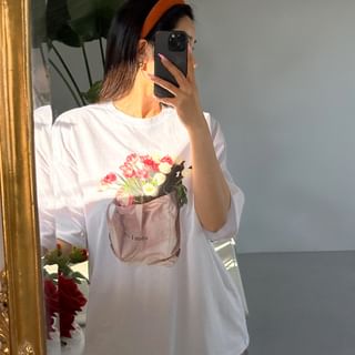 LIPHOP Flower Print T Shirt