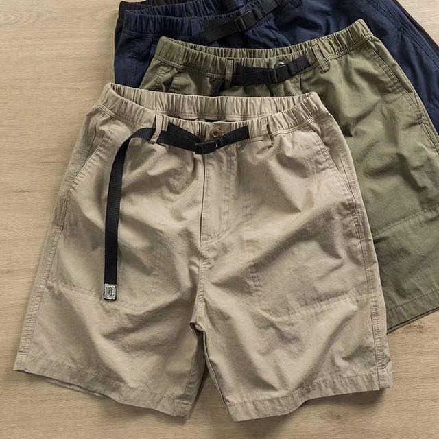 Acrius-Mid Rise Plain Shorts