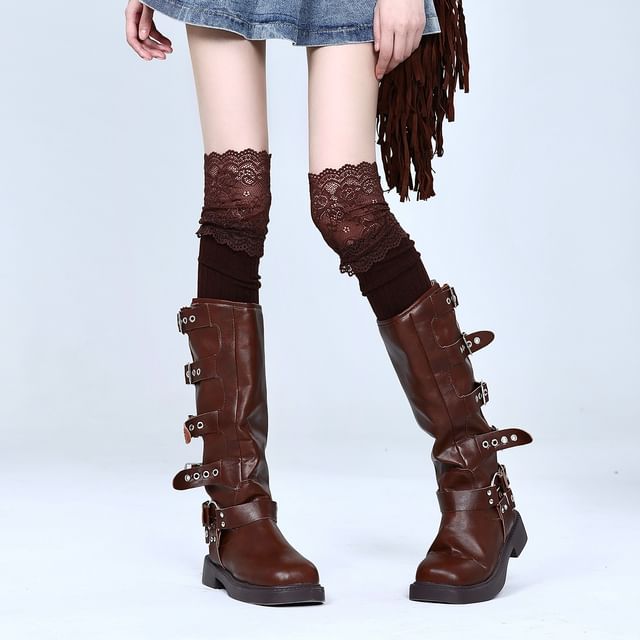 Gentiana-Lace Long Socks