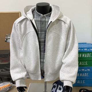 Kimeya-Plain Zip-Up Hoodie