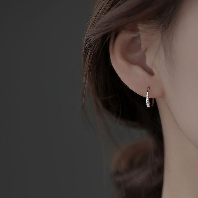 pexrl jewelry-Rhinestone Sterling Silver Earring