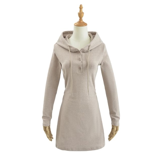 fitted lace wedding dress Casual Hoodie Tops Long Sleeve Hooded Mini Dress – chicific