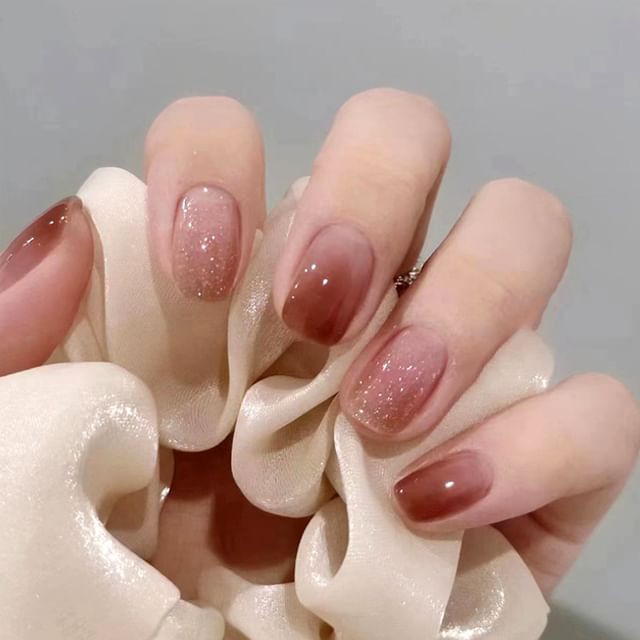 WGOMM-Glitzernde rosafarbene künstliche Fingernägel