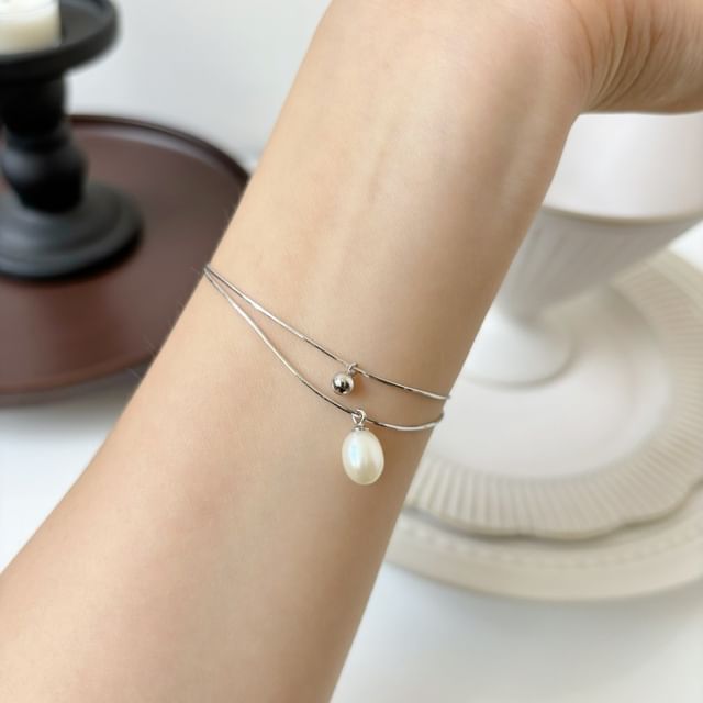 Forainer-Sterling Silver Snakebone Ball Bracelet