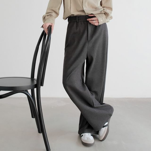 DAZO Studios-High Waist Plain Wide Leg Pants
