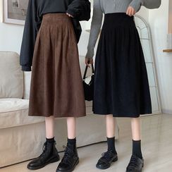 Finnegas - Corduroy Midi A-Line Skirt Finnegas - Corduroy Midi A-Line Skirt