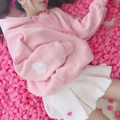 Ilda - 甜心贴布绣抓毛内衬连帽套衫 Ilda - 甜心贴布绣抓毛内衬连帽套衫