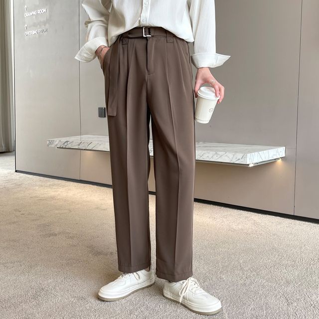 Omozando-Mid Rise Straight Leg Dress Pants