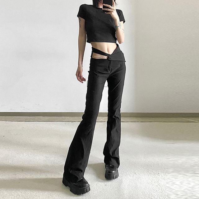 Sugarcoat-Cutout Bootcut Pants