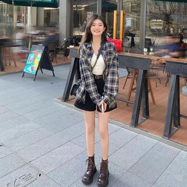Everose-Plaid Shirt