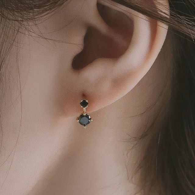Hansha-Rhinestone Sterling Silver Dangle Earring