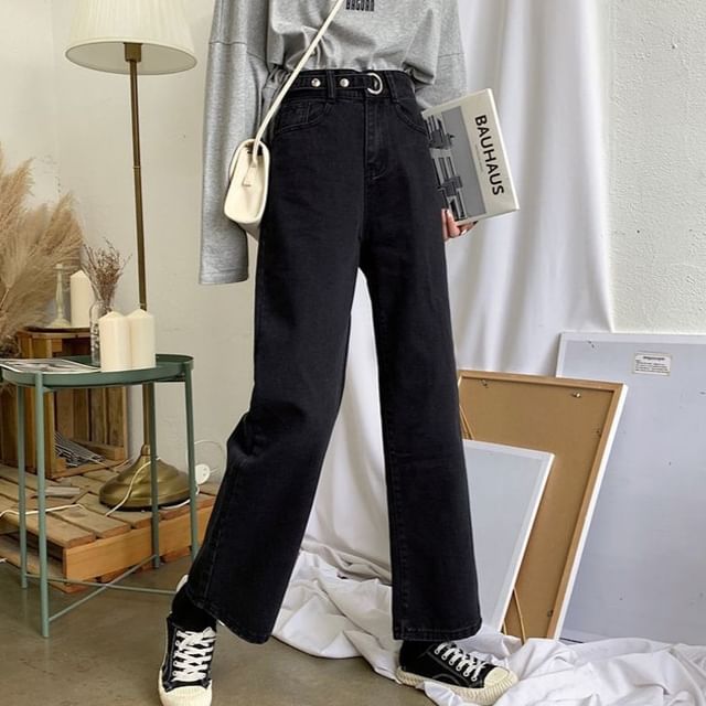 Sisyphi-High Rise Straight Leg Jeans