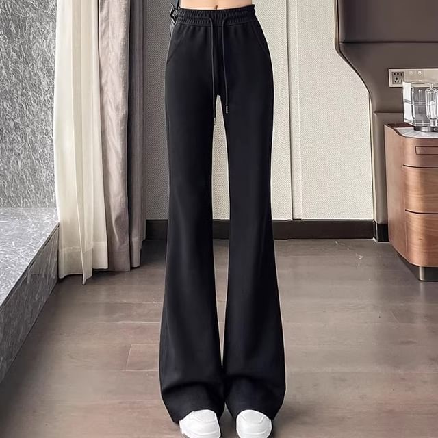 Cloud Nine-High Waist Plain Flared Sweatpants