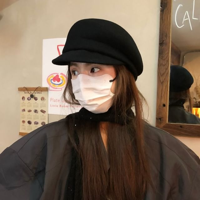 HATHOT-Plain Felt Newsboy Cap