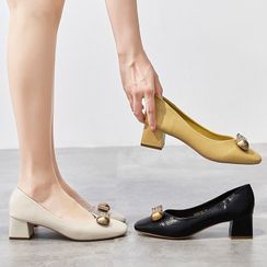 Siji - Block-Heel Embellished Pumps Siji - Block-Heel Embellished Pumps