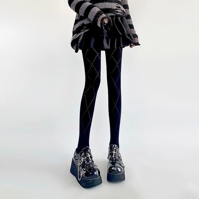 Gentiana-Argyle Pattern Tights
