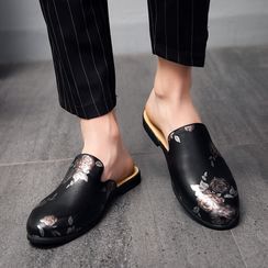 WeWolf - Flower Print Flat Mules WeWolf - Flower Print Flat Mules