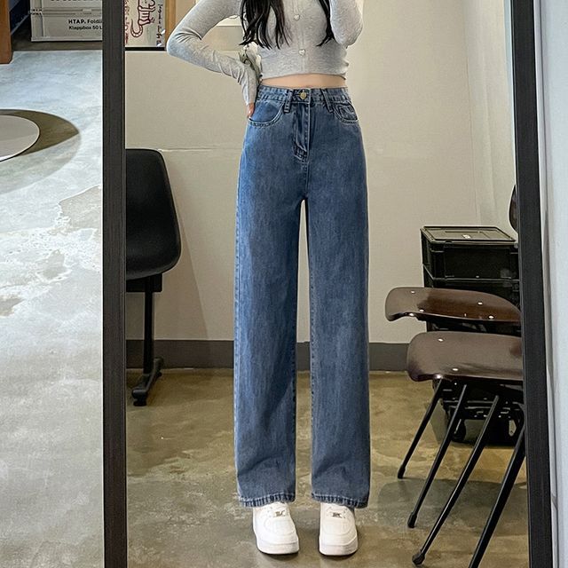 Luna Rouge - High-Waist Straight-Cut Jeans (Various Designs) | YesStyle