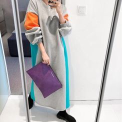 Baehype - Paneled Sweatshirt Dress Baehype - Paneled Sweatshirt Dress