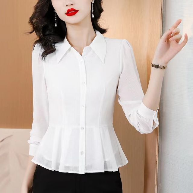 Everose-Collared Plain Shirt