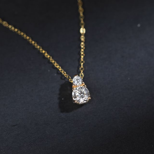 Phoenoa-Rhinestone Pendant Sterling Silver Necklace
