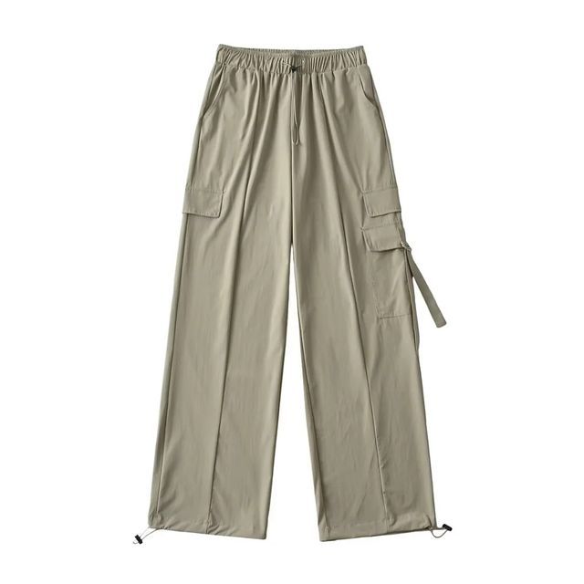 Asiris - Low Waist Loose-Fit Wide-Leg Cargo Pants