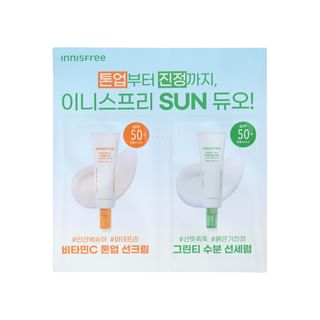 innisfree - Vitamin C Tone Up Sunscreen & Green Tea Hyaluronic Sun Serum Sachet