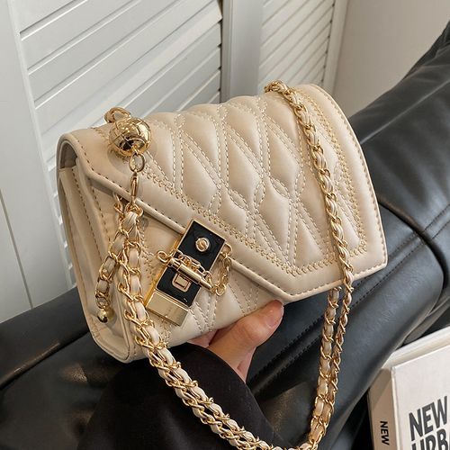 The Symmetrical, Quilted Leather Bag with Chain