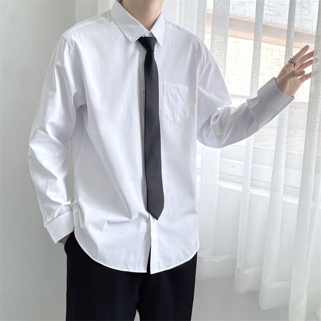 Blueforce-Long-Sleeve Plain Pocket Detail Shirt