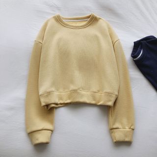 mochigome Plain Cropped Sweatshirt