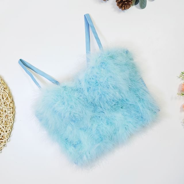 Doowex-Plain Fluffy Bustier Top