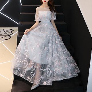 sachin and babi light blue dress Zara OPENWORK EMBROIDERED DRESS M (8-10) New