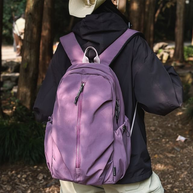 Melois-Plain Nylon Backpack