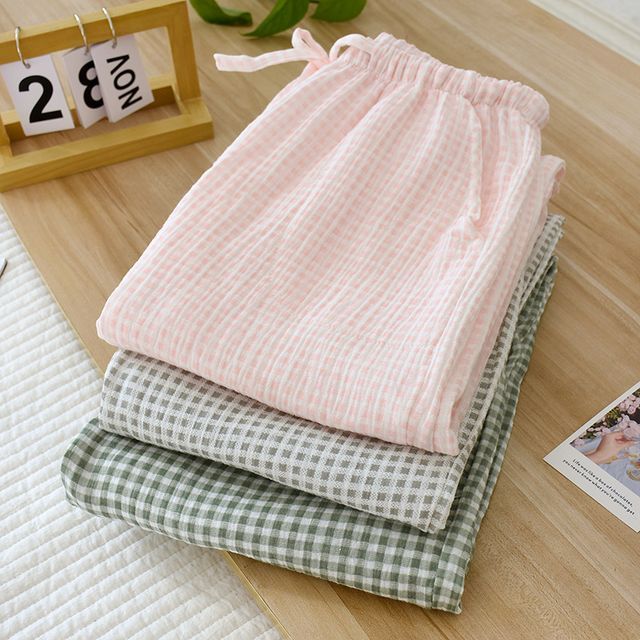Somnus-Plaid Harem Pajama Pants