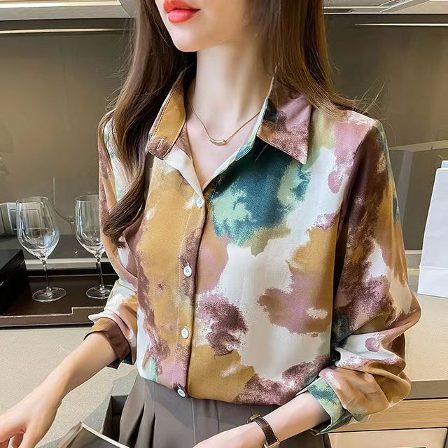 Everose-Collared Tie Dye Shirt