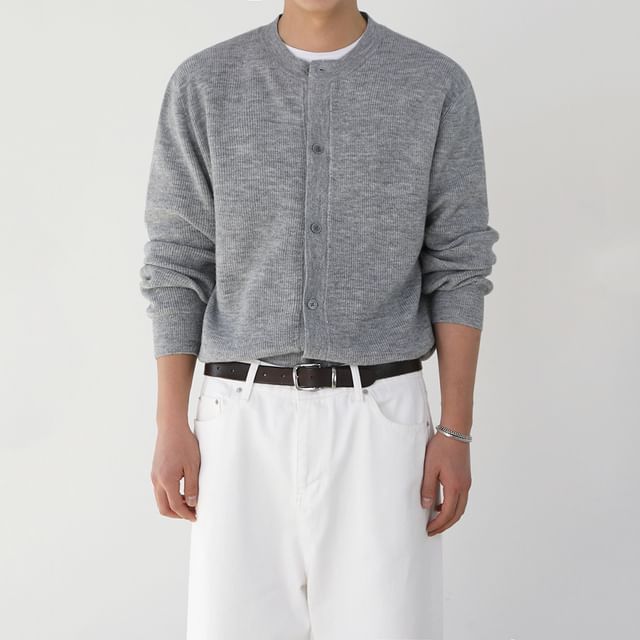 MRCYC-Round Neck Plain Cardigan