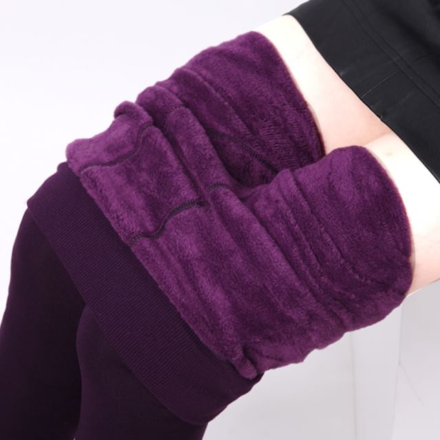 Knosfe Purple Tights Women Fleece Lined Winter Warm Women's