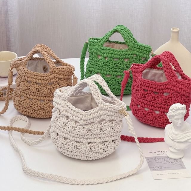 Basaran-Plain Crochet Crossbody Bag
