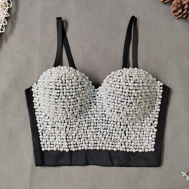 Doowex-Beaded Bustier Top