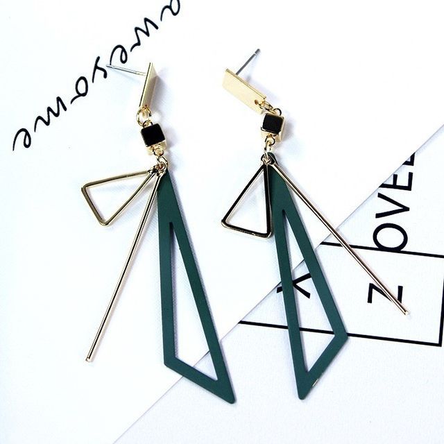 Hansha-Alloy Triangle Fringed Earring