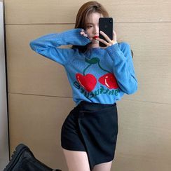 MAVIS - Cherry Print Sweater / Mini A-Line Skort MAVIS - Cherry Print Sweater / Mini A-Line Skort