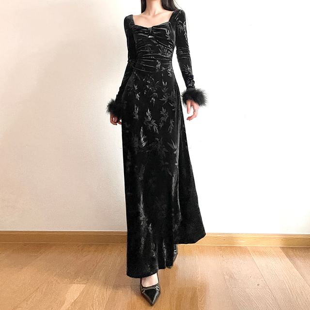 chinese dress ladies Millà Women's Elegant Floral Puff Sleeve Maxi Dress - White main image 0